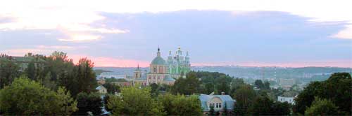 The view of the Cathedral of the Assumption and the Verhne-Georgievskaja Church, Smolensk